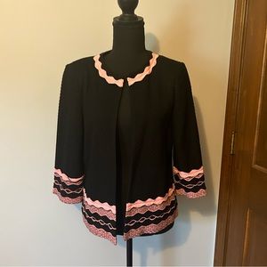Ming Wang sz Small Black and Pink short jacket